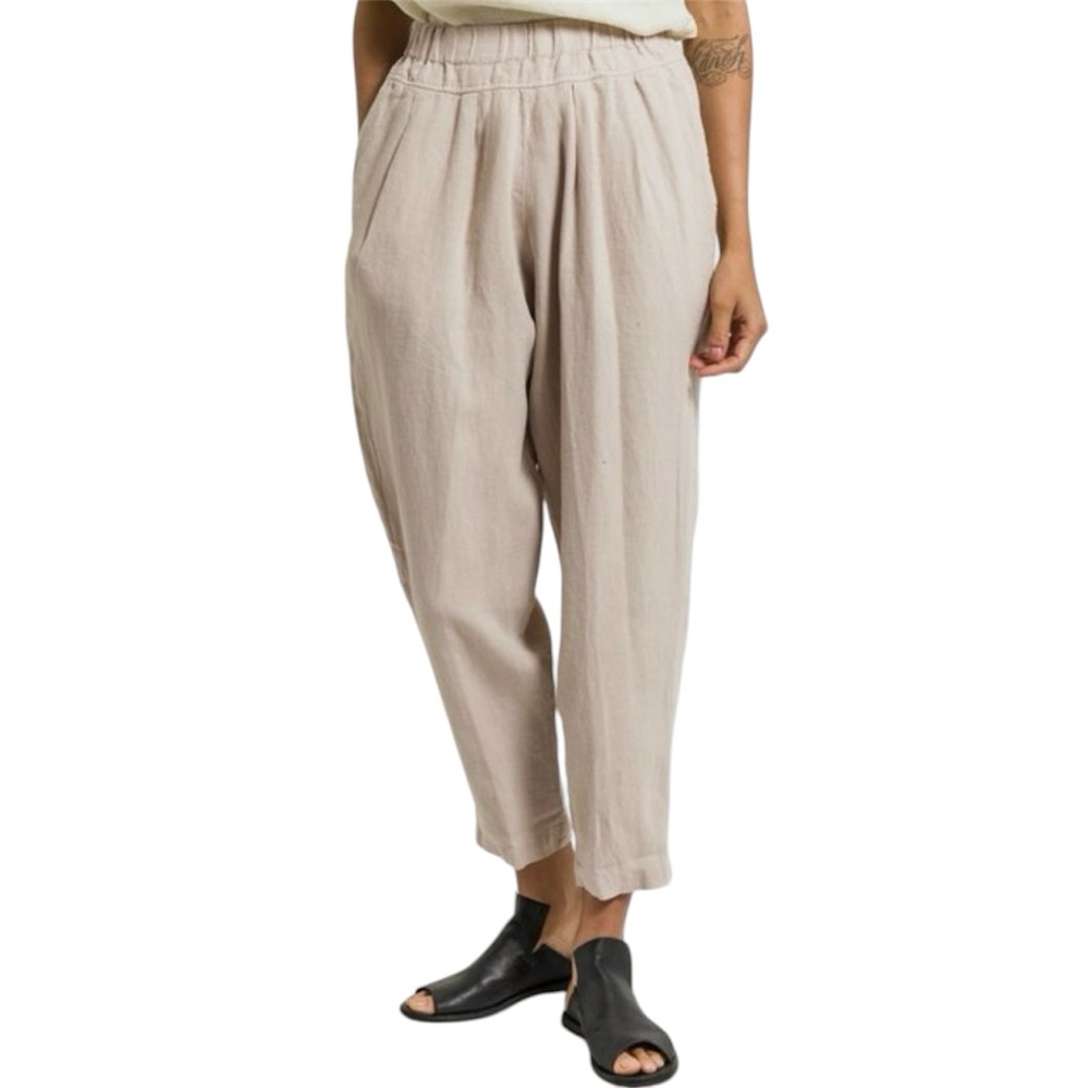 Black Crane Carpenter 100% Linen Pants Women’s S Small Canvas Color Oversized